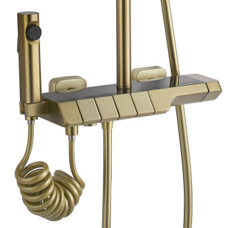 Rea Rob sprchový set s termostatem, broušené zlato REA-P6623