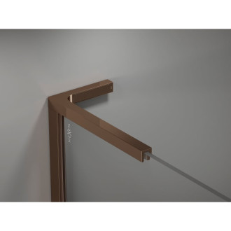 Mexen Kioto-X L Sprchová zástěna 120 x 200 cm, 10 mm průhledná, růžové zlato - 800-120-107-60-00-X