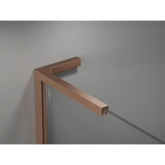 Mexen Kioto-X L Sprchová zástěna 90 x 200 cm, 10 mm průhledná, kartáčovaná měď - 800-090-107-65-00-X