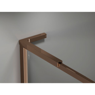 Mexen Kioto-XF L Sprchová zástěna s rámem 50 x 202 cm, 10 mm průhledná, růžové zlato - 800-050-174-60-00-XF