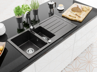 Mexen ANDRES Jednodřez s vaničkou 1000x500x200, granit černá 6515101510-76