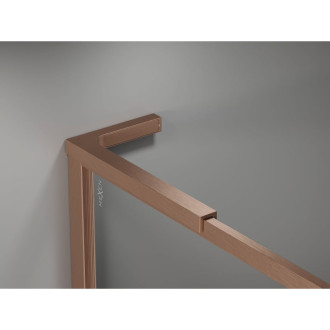 Mexen Kioto-F L Sprchová zástěna s rámem 90 x 202 cm, 8 mm průhledná, kartáčovaná měď - 800-090-174-65-00