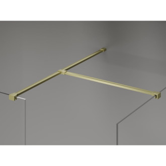 Mexen Kioto-X Sprchová zástěna 120 x 80 cm, 10 mm průhledná, kartáčované zlato - 800-120-202-55-00-080-X