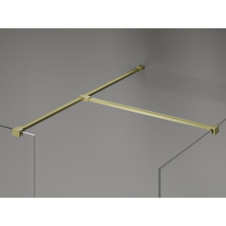 Mexen Kioto-X Sprchová zástěna 130 x 120 cm, 10 mm průhledná, kartáčované zlato - 800-130-202-55-00-120-X