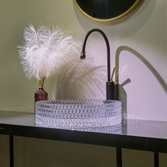 REA Cristal Umyvadlo na desku Transparent 39 REA-U8881