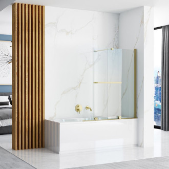 REA Vanová zástěna 100 broušená zlatá REA-K6527