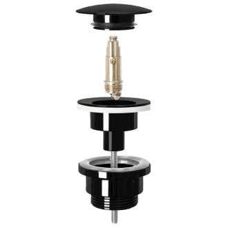 REA Univerzální umyvadlová výpusť click-clack- černá metalika REA-A4100