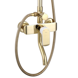 REA BLOOM Sprchový set, bílá-zlatá REA-P9529