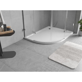 Mexen Flow půlkruhová asymetrická úzká pravá sprchová vanička 100 x 80 cm, bílý lesk - 46Q108010R