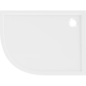 Mexen Flow půlkruhová asymetrická úzká pravá sprchová vanička 100 x 80 cm, bílý lesk - 46Q108010R