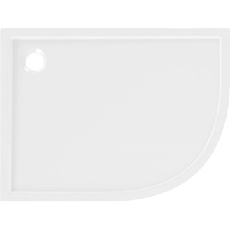 Mexen Flow půlkruhová asymetrická sprchová vanička, úzká, levá, 100 x 90 cm, lesklá bílá - 46Q109010L