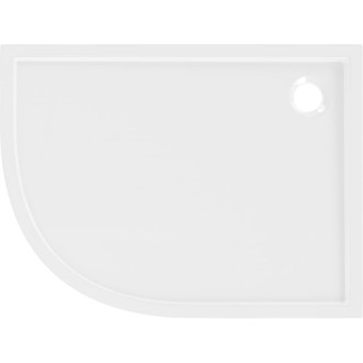 Mexen FLOW Sprchová vanička čtvrtkruh asymetrická slim pravá 100x90, bílá lesk 46Q109010R
