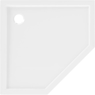 Mexen Flow úzká pětiúhelníková sprchová vanička 80 x 80 cm, bílý lesk - 46P108080