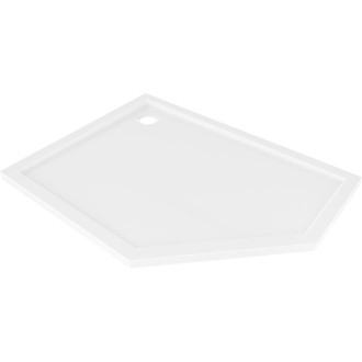 Mexen Flow úzká pětiúhelníková sprchová vanička levá 100 x 80 cm, lesklá bílá - 46P108010L