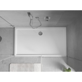 Mexen Flow úzká obdélníková sprchová vanička 150 x 75 cm, bílý lesk - 46R107515