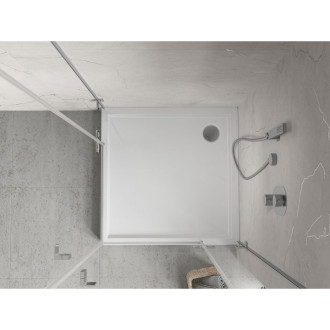 Mexen Flow+ čtvercová sprchová vanička 100 x 100 cm, bílý lesk - 46S101010H