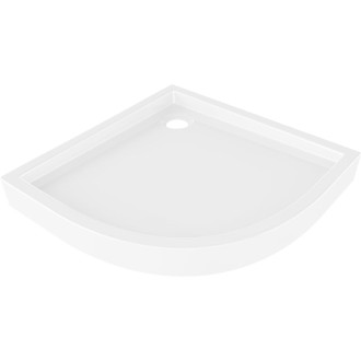 Mexen Flow+ půlkruhová sprchová vanička 80 x 80 cm, bílý lesk - 46Q108080H