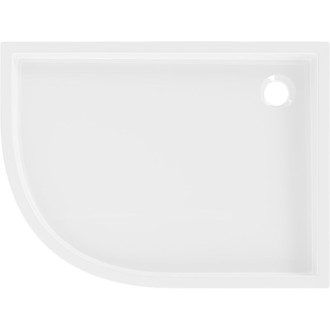 Mexen Flow+ půlkruhová asymetrická pravá sprchová vanička 90 x 80 cm, bílý lesk - 46Q108090RH