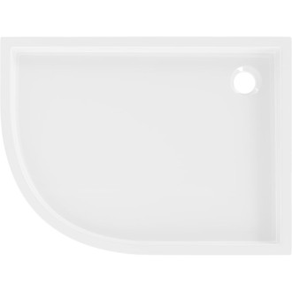 Mexen Flow+ půlkruhová asymetrická pravá sprchová vanička 100 x 80 cm, bílý lesk - 46Q108010RH