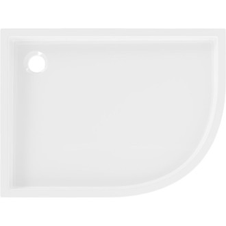 Mexen Flow+ půlkruhová asymetrická levá sprchová vanička 100 x 90 cm, bílý lesk - 46Q109010LH