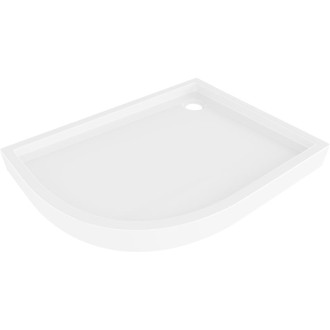 Mexen Flow+ půlkruhová asymetrická pravá sprchová vanička 100 x 90 cm, bílý lesk - 46Q109010RH