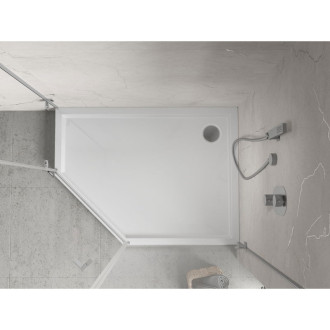 Mexen Flow+ sprchová vanička pravá pětiúhelníková 90 x 80 cm, bílý lesk - 46P108090RH