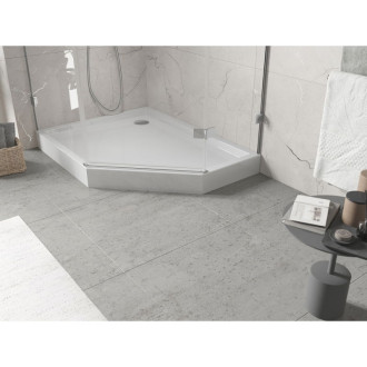 Mexen Flow+ levá pětiúhelníková sprchová vanička 100 x 80 cm, bílý lesk - 46P108010LH