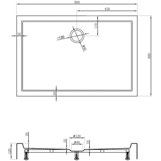 Mexen Flow+ obdélníková sprchová vanička 90 x 80 cm, bílý lesk - 46R108090H