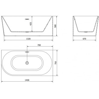Volně stojící rohová vana Mexen Mia pravá 140 x 75 cm, bílá, přepad kartáčovaná měď - 52691407500P-65