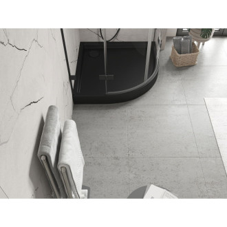 Mexen Flow+ půlkruhová sprchová vanička 90 x 90 cm, matná černá - 46Q709090H