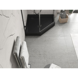 Mexen Flow+ pětiúhelníková sprchová vanička 80 x 80 cm, matná černá - 46P708080H