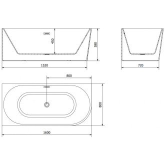 Volně stojící rohová vana Mexen Mia levá 160 x 80 cm, bílá, bílý přepad - 52691608000L-20