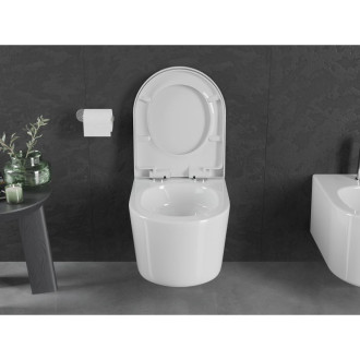 WC mísa Mexen Sofia Rimless Tornado s tlumeným dovíráním sedátka, tvrdá, duroplast, lesklá bílá - 30540200T