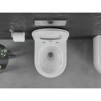 WC mísa Mexen Sofia Rimless Tornado s úzkým sedátkem s tlumeným dovíráním, duroplast, lesklá bílá - 30540400T