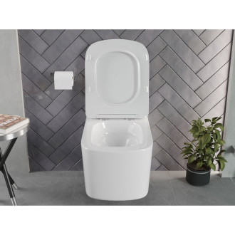 WC mísa Mexen Vivo Rimless Tornado s úzkým sedátkem s tlumeným dovíráním, duroplast, lesklá bílá - 30610200T