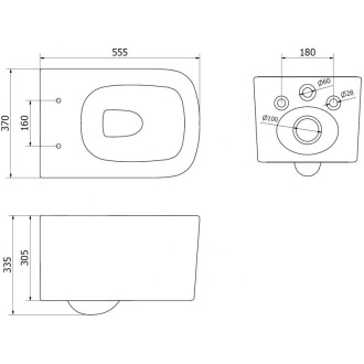 WC mísa Mexen Vivo Rimless Tornado s úzkým sedátkem s tlumeným dovíráním, duroplast, lesklá bílá - 30610200T