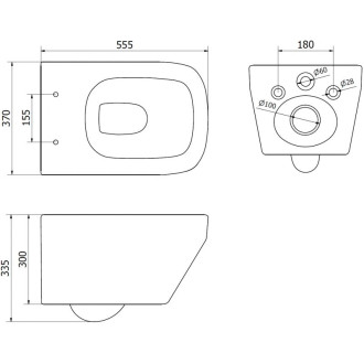 Záchodová mísa Mexen Riva Rimless Tornado s úzkým sedátkem s tlumeným dovíráním, duroplast, lesklá bílá - 30630200T