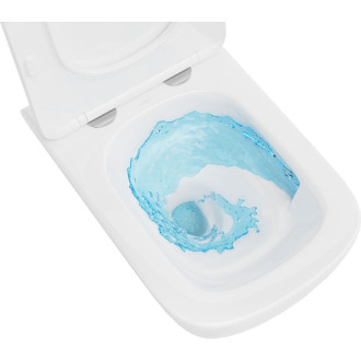 Záchodová mísa Mexen Timo Rimless Tornado s úzkým sedátkem s tlumeným dovíráním, duroplast, lesklá bílá - 30650200T