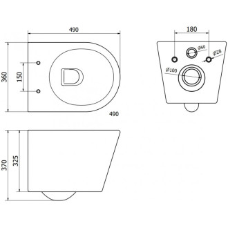 WC mísa Mexen Rico Rimless Tornado s úzkým sedátkem s tlumeným dovíráním, duroplast, lesklá bílá - 30720400T