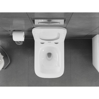 Záchodová mísa Mexen Teo Rimless Tornado s úzkým sedátkem s tlumeným dovíráním, duroplast, lesklá bílá - 30850600T