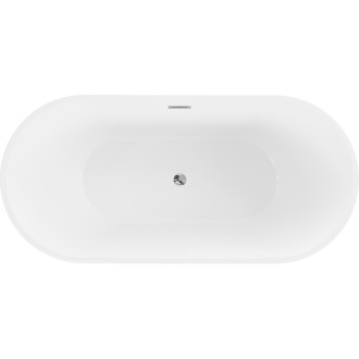 Volně stojící vana Mexen Luna 140 x 75 cm, bílá, chromovaný přepad - 52031407500-01