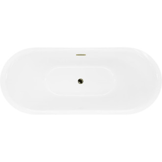 Volně stojící vana Mexen Lotos 140 x 75 cm, bílá, zlatý přepad - 52051407700-50