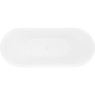 Volně stojící vana Mexen Lotos 140 x 75 cm, bílá/černá, bílý přepad - 52051407775-20
