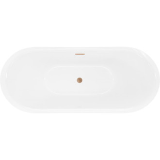 Volně stojící vana Mexen Lotos 170 x 75 cm, bílá, přepad z kartáčované mědi - 52051707700-65