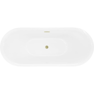Volně stojící vana Mexen Lotos 170 x 75 cm, bílá/černá, přepad kartáčovaný zlatý - 52051707775-55