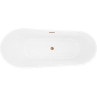 Volně stojící vana Mexen Dora 160 x 75 cm, bílá/černá, přepad z kartáčované mědi - 52071607575-65