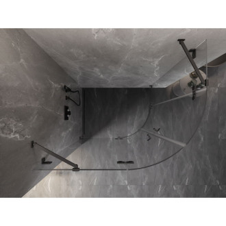 Půlkruhový sprchový kout Mexen Lunar, levý, výklopný, 100 x 70 cm, průhledný, kartáčovaná pistole gray - 833-100L-070P-66-00