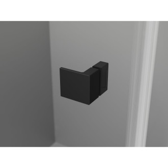 Mexen Lunar půlkruhový výklopný sprchový kout 80 x 80 cm, průhledný, černý - 833-080L-080P-70-00