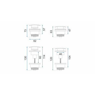 REA Univerzální umyvadlová výpusť Click-clack - broušené Antique REA-A8110