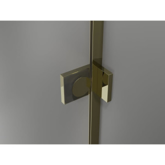 Sprchový kout Mexen Lunar L pětiúhelníkový, pravý, výklopný, 100 x 100 cm, průhledný, zlatý - 831L-100P-100L-50-00-P